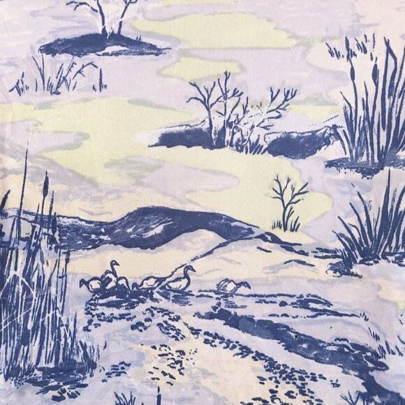 Sears Kings Road Disco Shirt Vintage 70s Duck Pond AOP Made In USA Mens Small - Picture 4 of 6